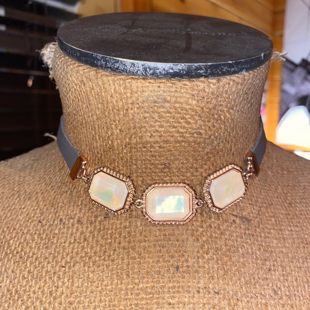 opal leather choker